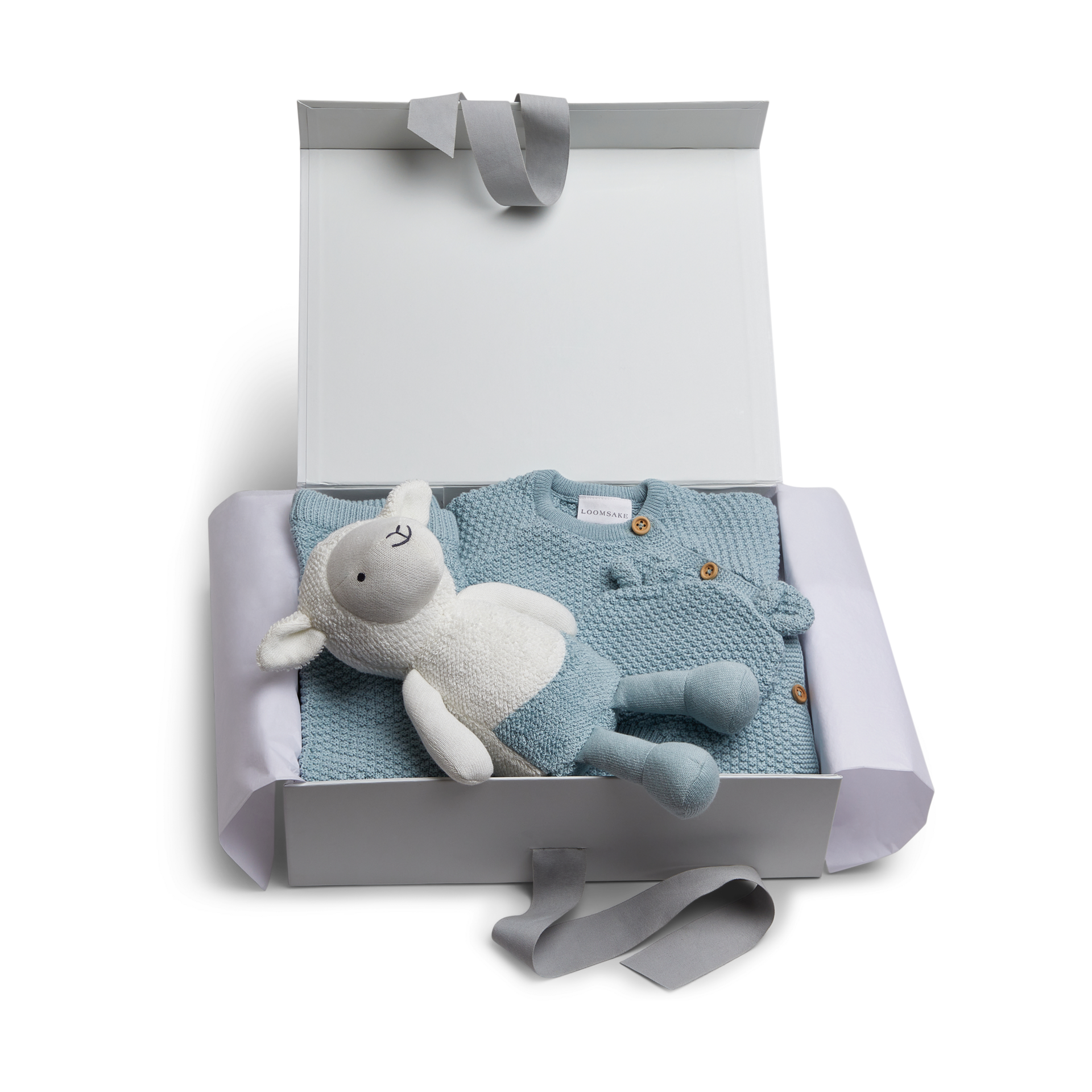Loomsake 4-Piece Sweater Gift Set - Blue, 6-9 M.