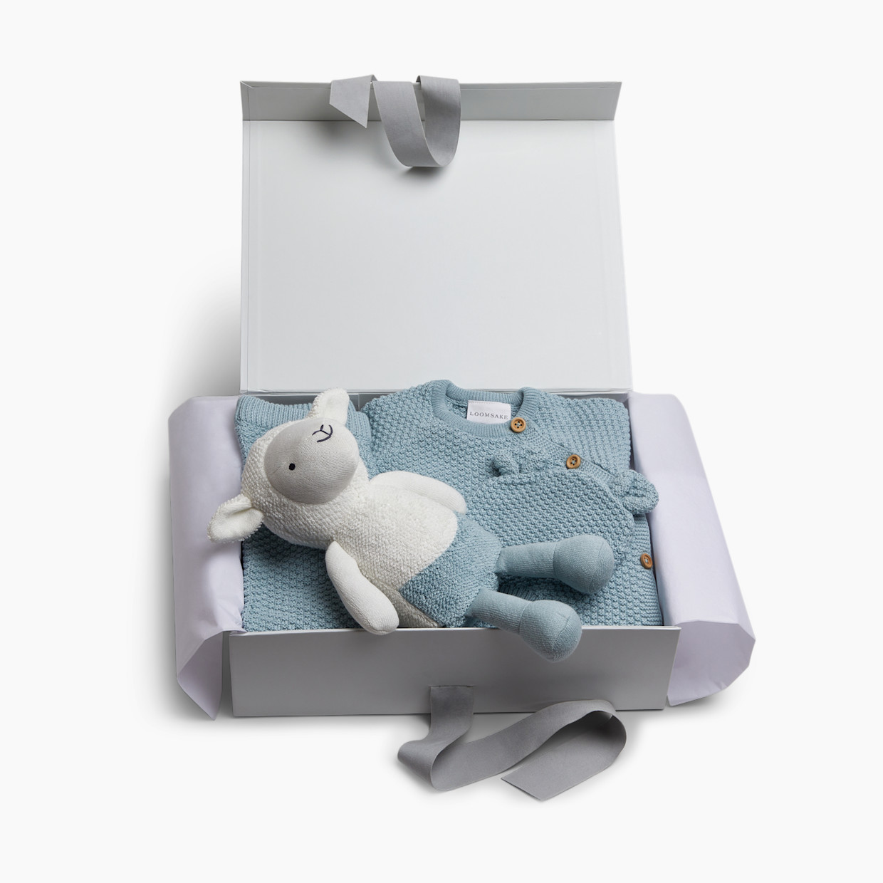 Loomsake 4-Piece Sweater Gift Set - Blue, 6-9 M.