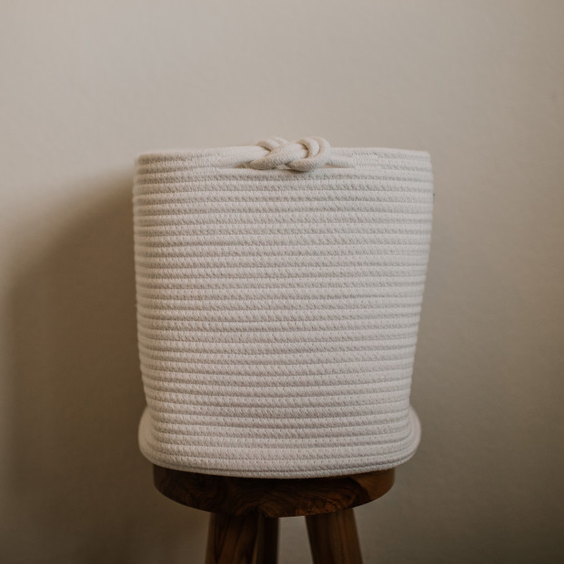 Parker Baby Co. Rope Cube Storage Basket - White.
