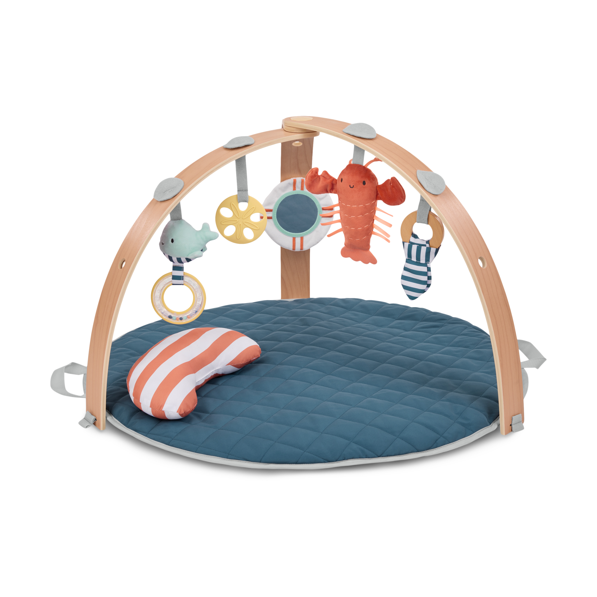 Ingenuity Cozy Spot Duvet Activity Gym with Self-Storage, Machine Washable Mat.