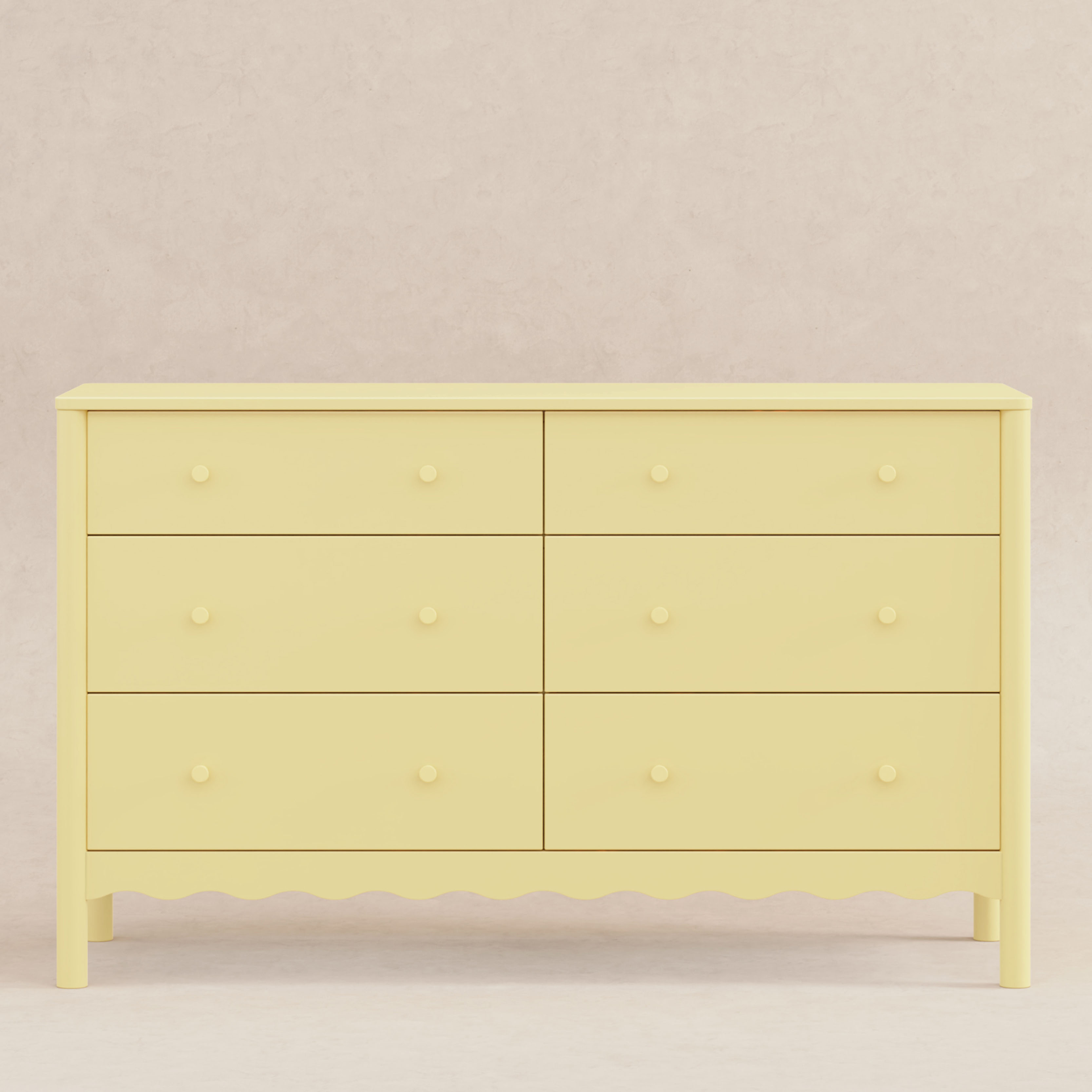 babyletto Swell 6-Drawer Assembled Dresser - Pale Yellow.