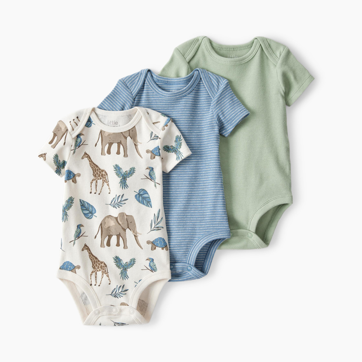 Carter's Little Planet 3-Pack Organic Cotton Bodysuits - Multi, Newborn.