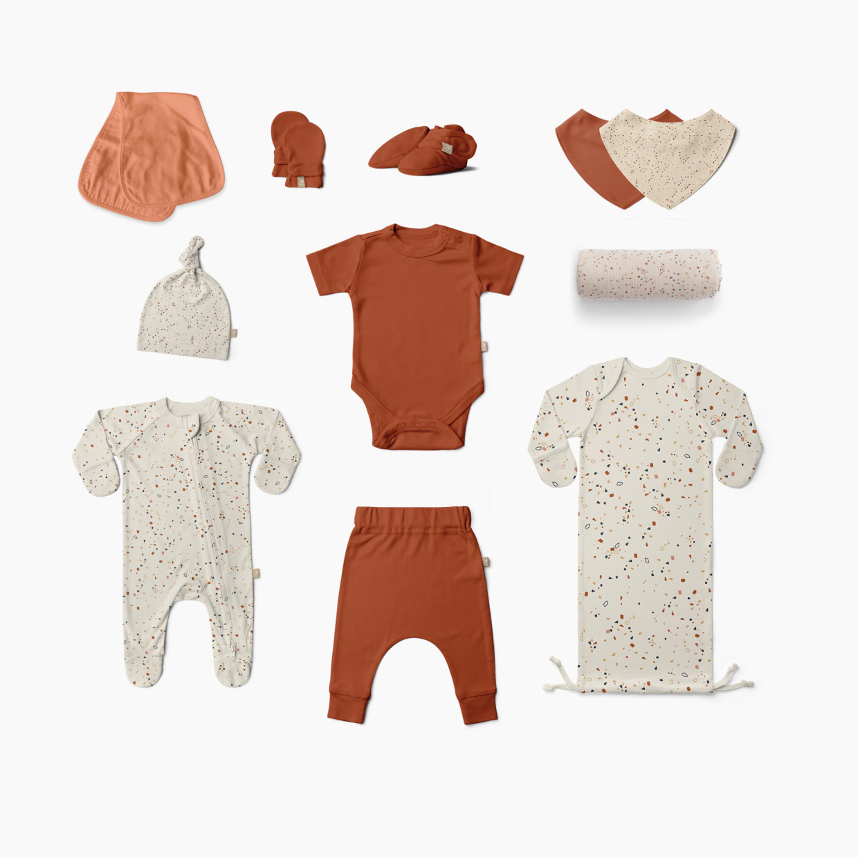 Goumi Kids x Babylist 11-Piece Layette Gift Set With Drawstring Gown - Terrazzo, 0-3 M.