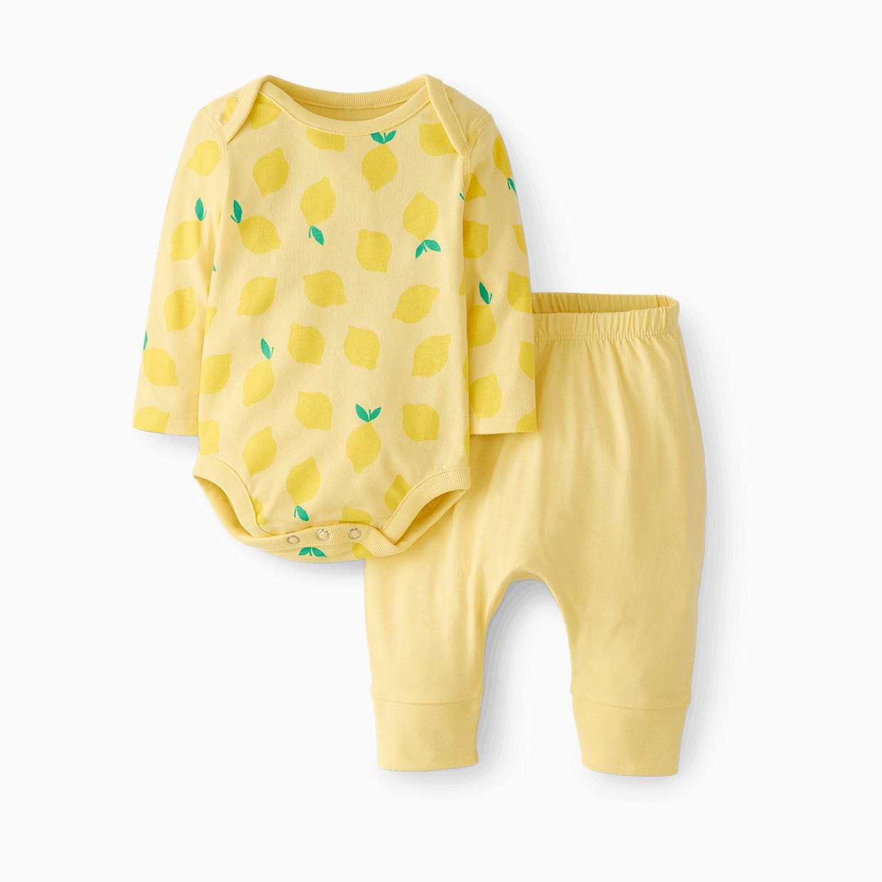 Hanna Andersson Baby Wiggle Set - Tossed Lemons On Light Yellow, 3-6 M.