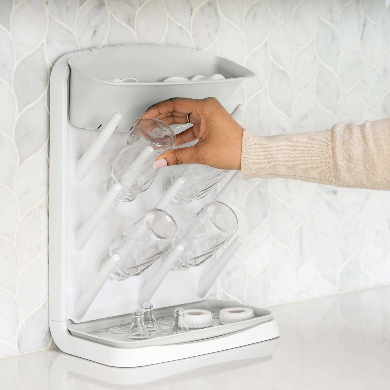 Ubbi Vertical Bottle Drying Rack - Oat.