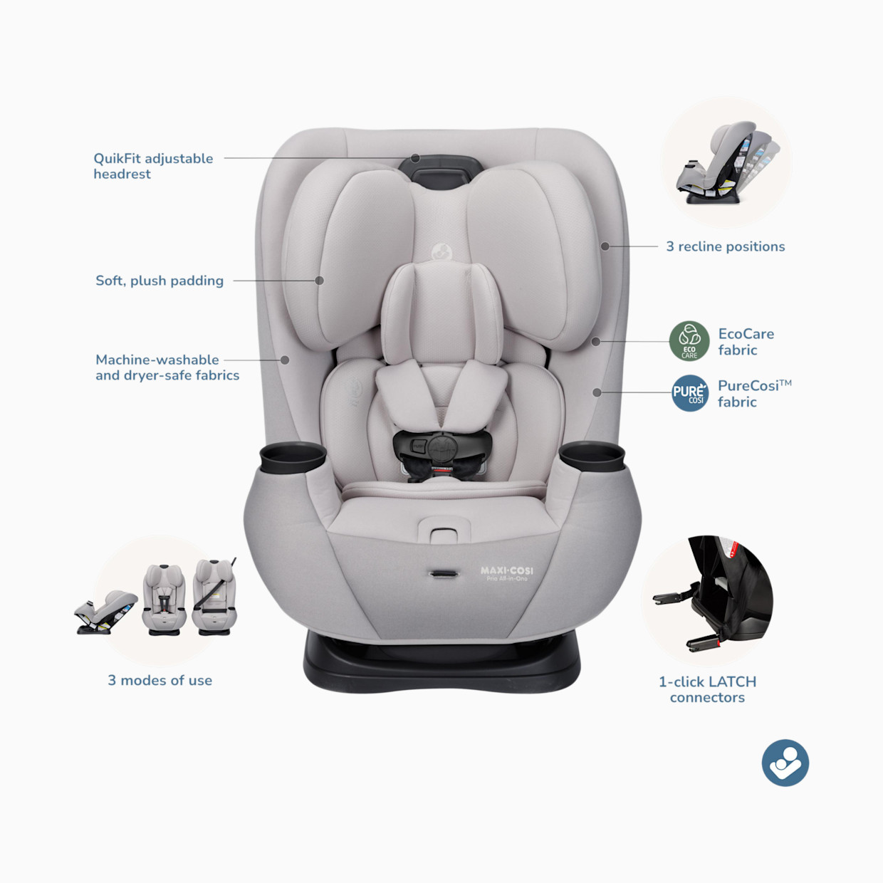 Maxi-Cosi Pria All-in-One Convertible Car Seat - Tan.