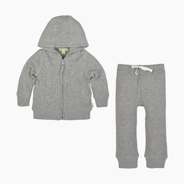 Burt's Bees Baby Quilted Bee Jacket & Pant Set - Heather Grey, 0-3 Months.