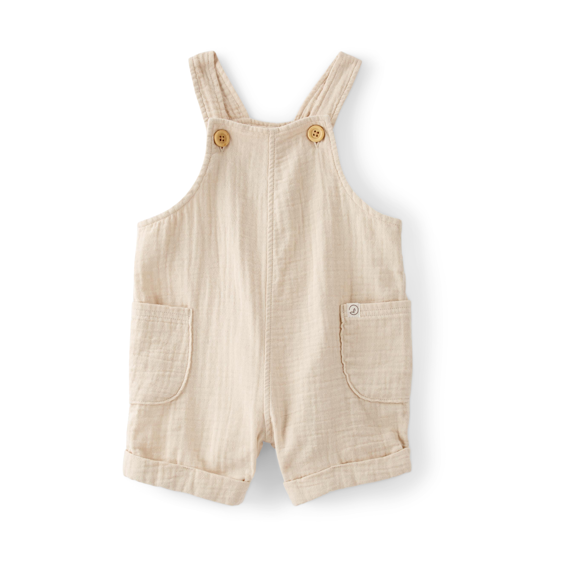Carter's Little Planet Organic Cotton Gauze Shortalls - Tan, 3 M.