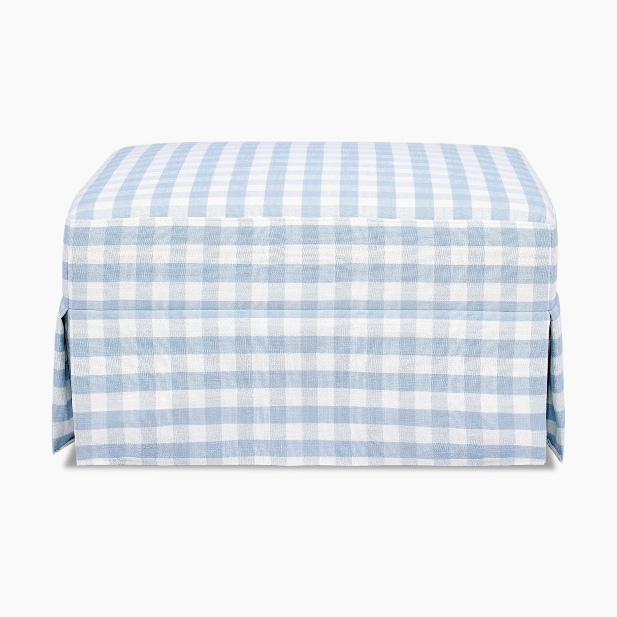Namesake Crawford Gliding Ottoman - Blue Gingham.