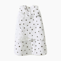 HALO Micro Fleece Sleepsack Swaddle, 3-Way Adjustable Wearable Blanket, TOG 3.0, Mini Stars Charcoal, Newborn, 0-3 Months