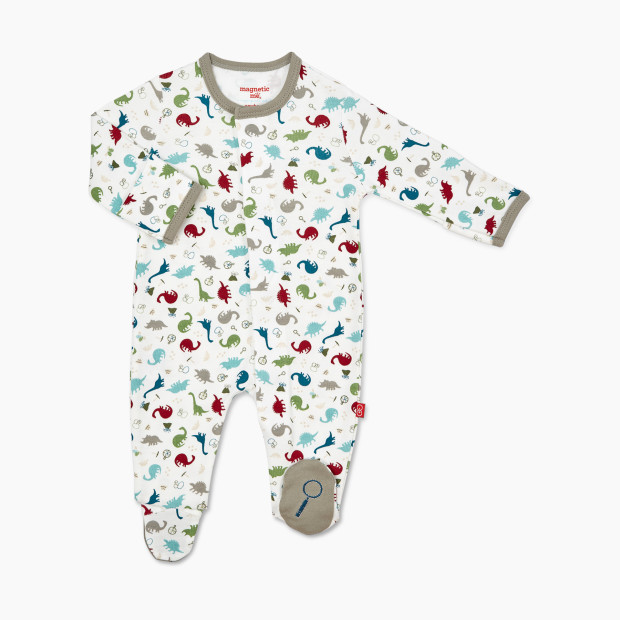 Magnificent Baby Organic Cotton Footie - Dino Expedition, 0-3 Months.