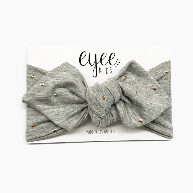 Eyee Kids Top Knot Headband - Heather Grey/Foil Dots, 0-6 Months.