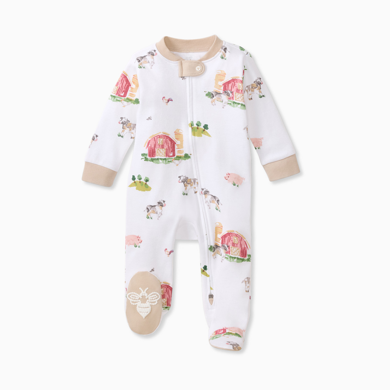 Burt's Bees Baby Organic Sleep & Play Footie Pajamas - Barnyard, Newborn.
