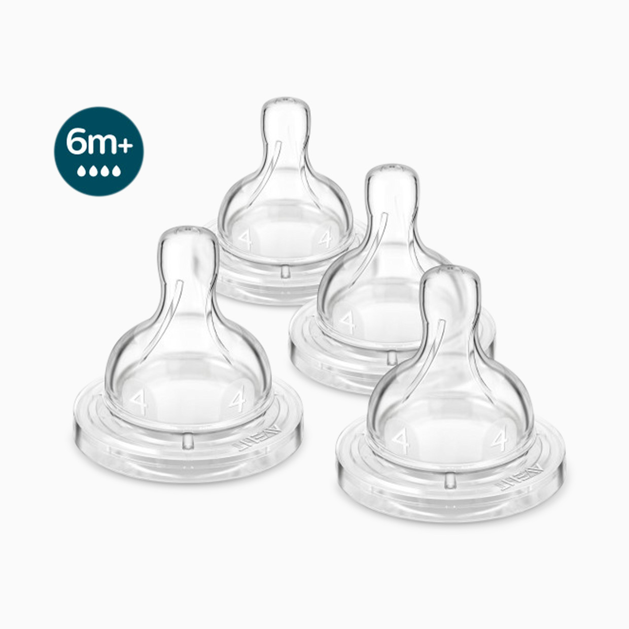 Philips Avent Anti-Colic Baby Bottle Nipples (4 Pack) - Level 4.