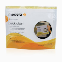 Medela Quick Clean Micro-Steam Bags for Bottles and Breast Pump Parts | Eliminates 99.9% of Common Bacteria and Germs for Easy Disinfecting of Most Breast Pump Accessories | 5 CT