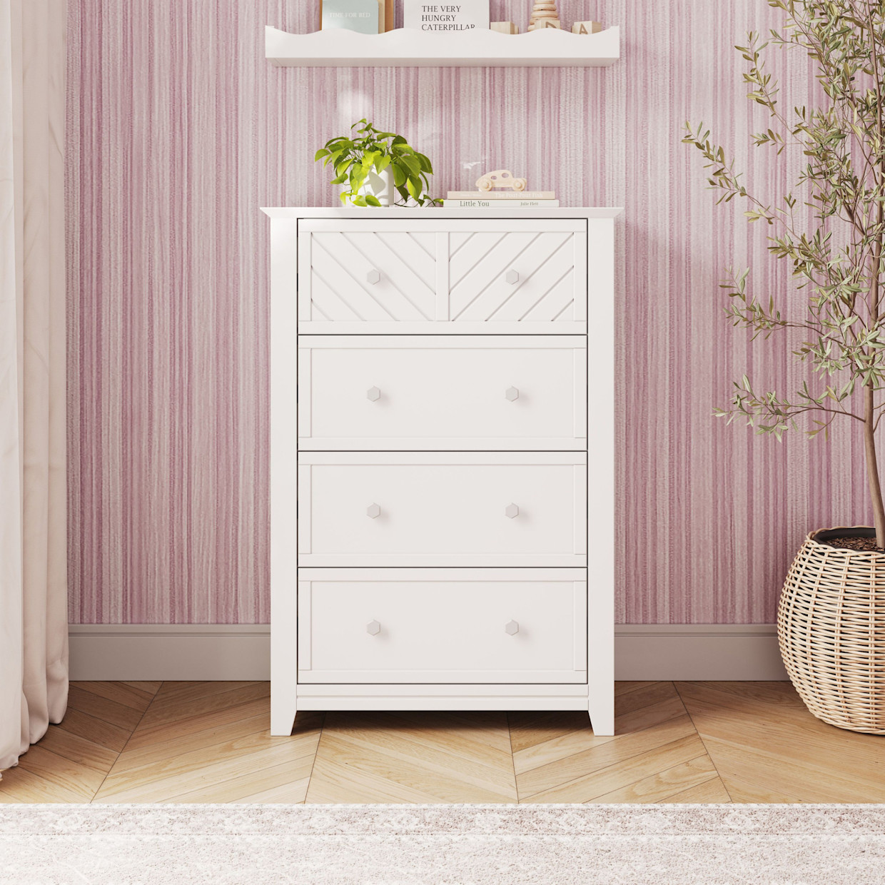 Child Craft Atwood 4-Drawer Chest - Matte White, Traditional.