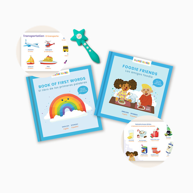 Habbi Habbi Baby's First Bilingual Books Bundle (Wand + 2 Books) - Spanish-English.