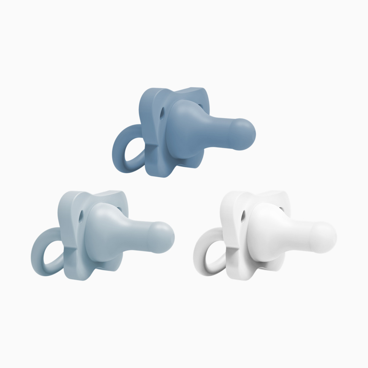 Dr. Brown's HappyPaci One-Piece Silicone Pacifier (3 Pack) - Blue, Light Blue.