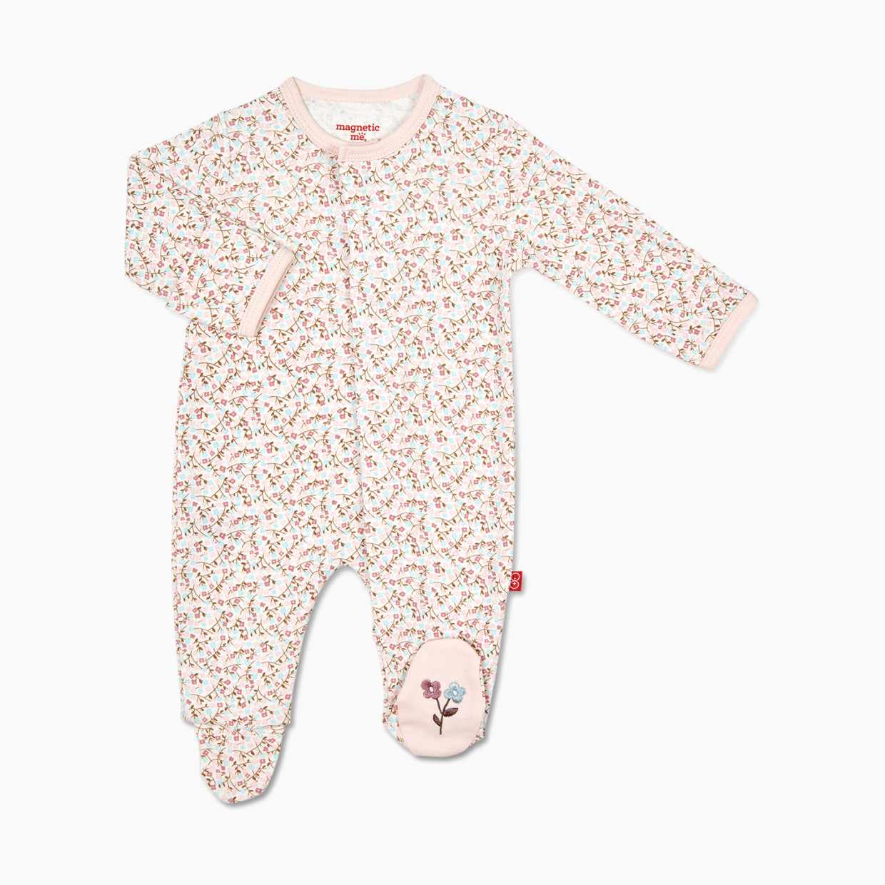 Magnificent Baby Organic Cotton Footie - Bedford Floral, 6-9 Months.