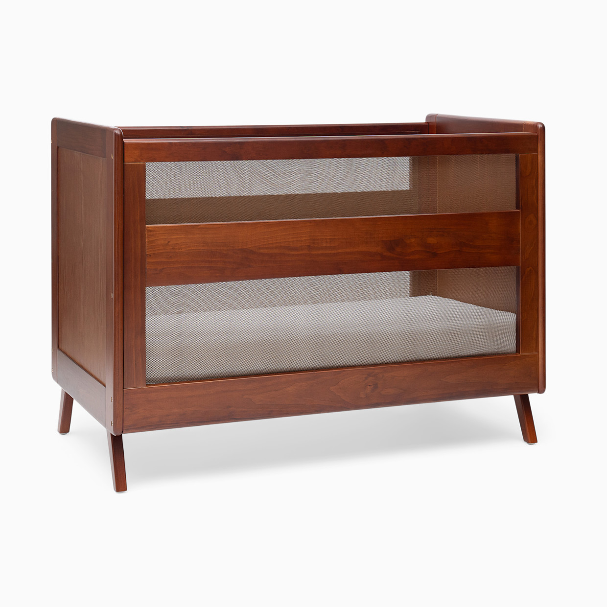 Halo 3-in-1 Breathable Mesh Convertible Crib with Conversion Kit - Walnut.