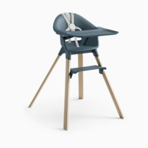 Stokke Clikk High Chair, Fjord Blue - All-in-One High Chair with Tray + Harness - Light, Durable & Travel Friendly - Ergonomic with Adjustable Features - Best for 6-36 Months or Up to 33 lbs