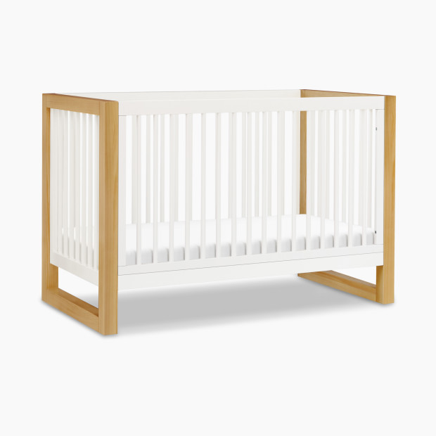 Namesake Nantucket 3-in-1 Convertible Crib with Toddler Bed Conversion Kit - Warm White/Honey.