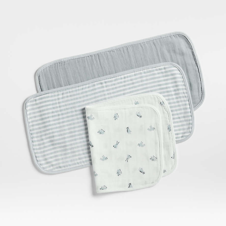 Baby's First Organic Cotton Gauze Baby Burp Cloth, Set of 3 .