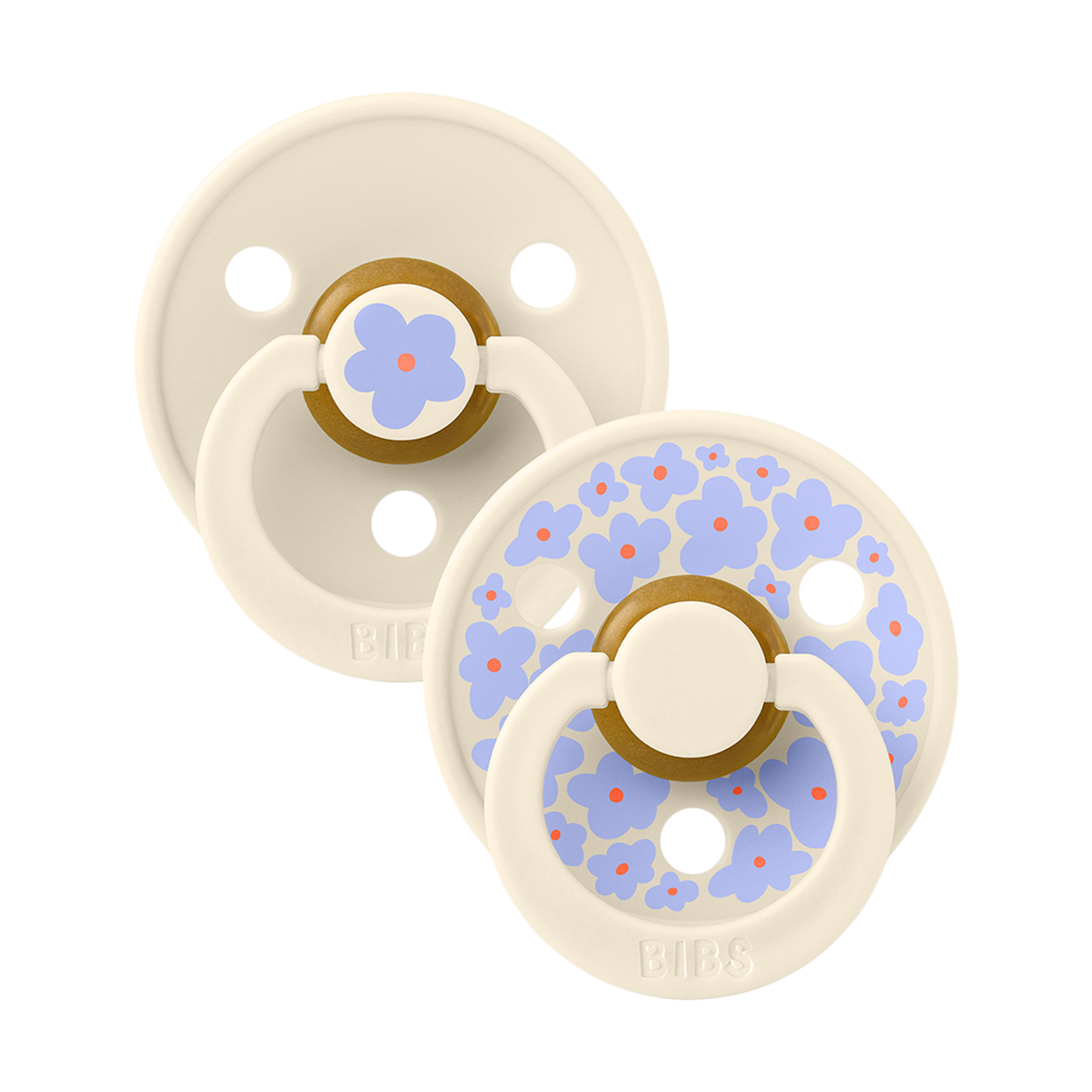 BIBS Studio Jasmine Colour Natural Rubber Pacificier (2-pack).