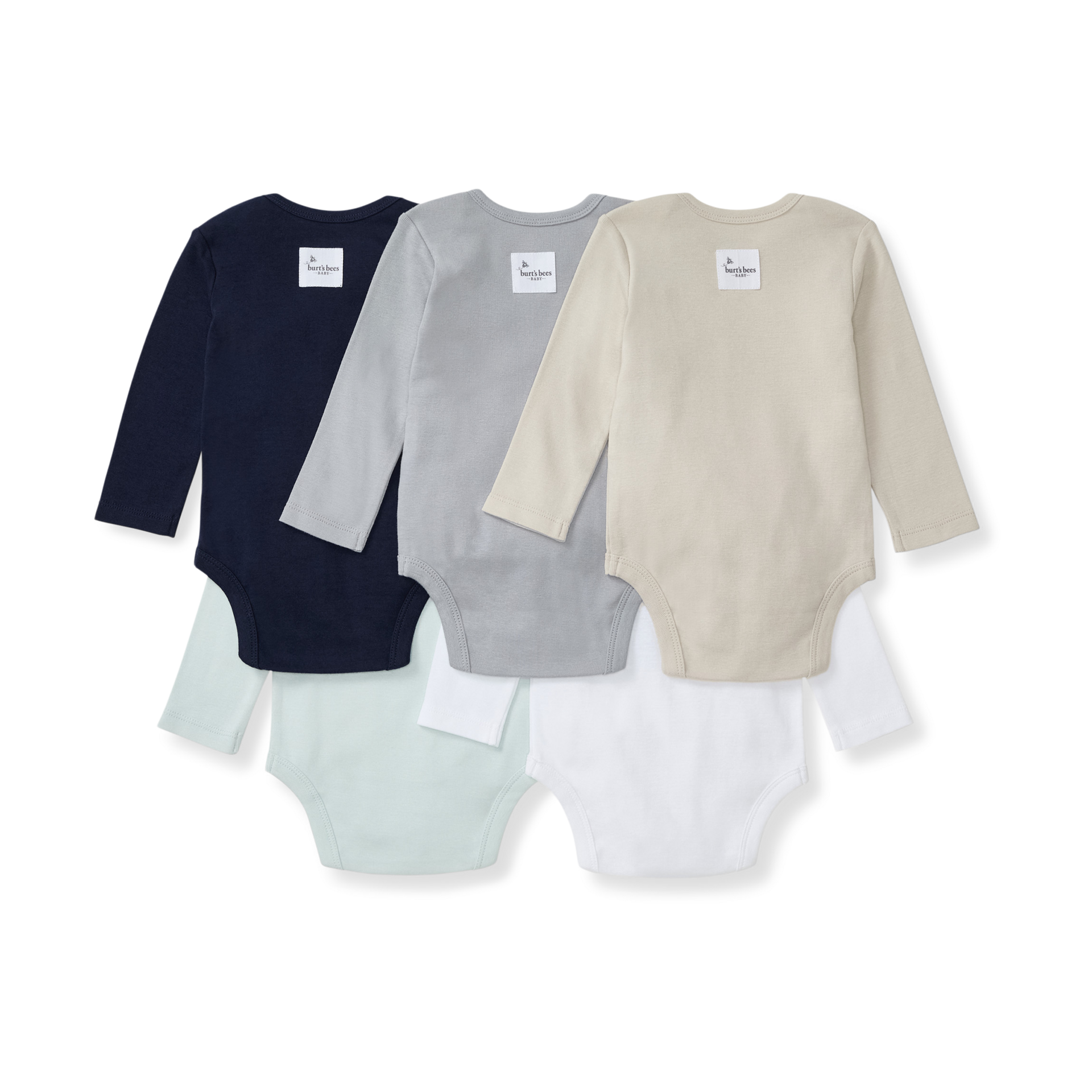 Burt's Bees Baby Organic Long Sleeve Bodysuit (5-Pack) - Midnight, 3-6 M.