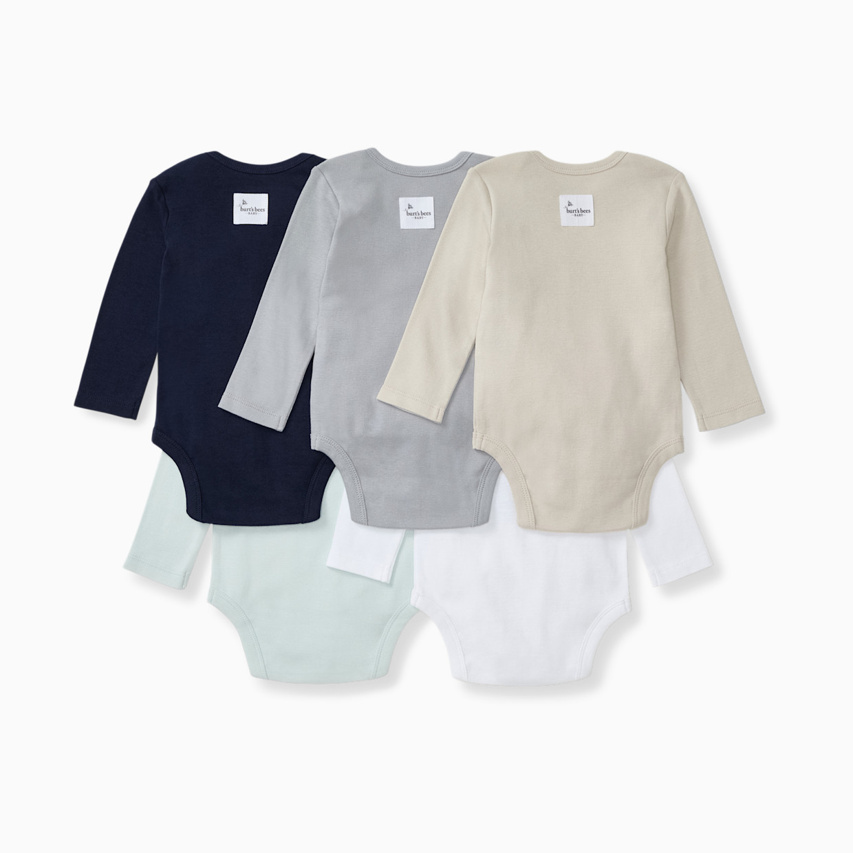Burt's Bees Baby Organic Long Sleeve Bodysuit (5-Pack) - Midnight, 3-6 M.