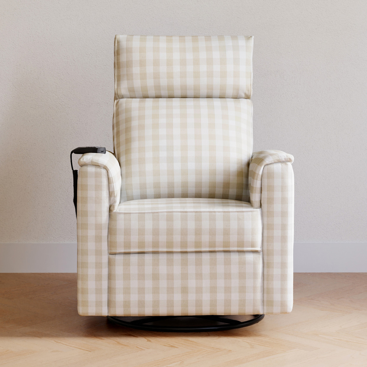 Namesake Willa Pro Power Recliner and Swivel Glider - Tan Gingham.