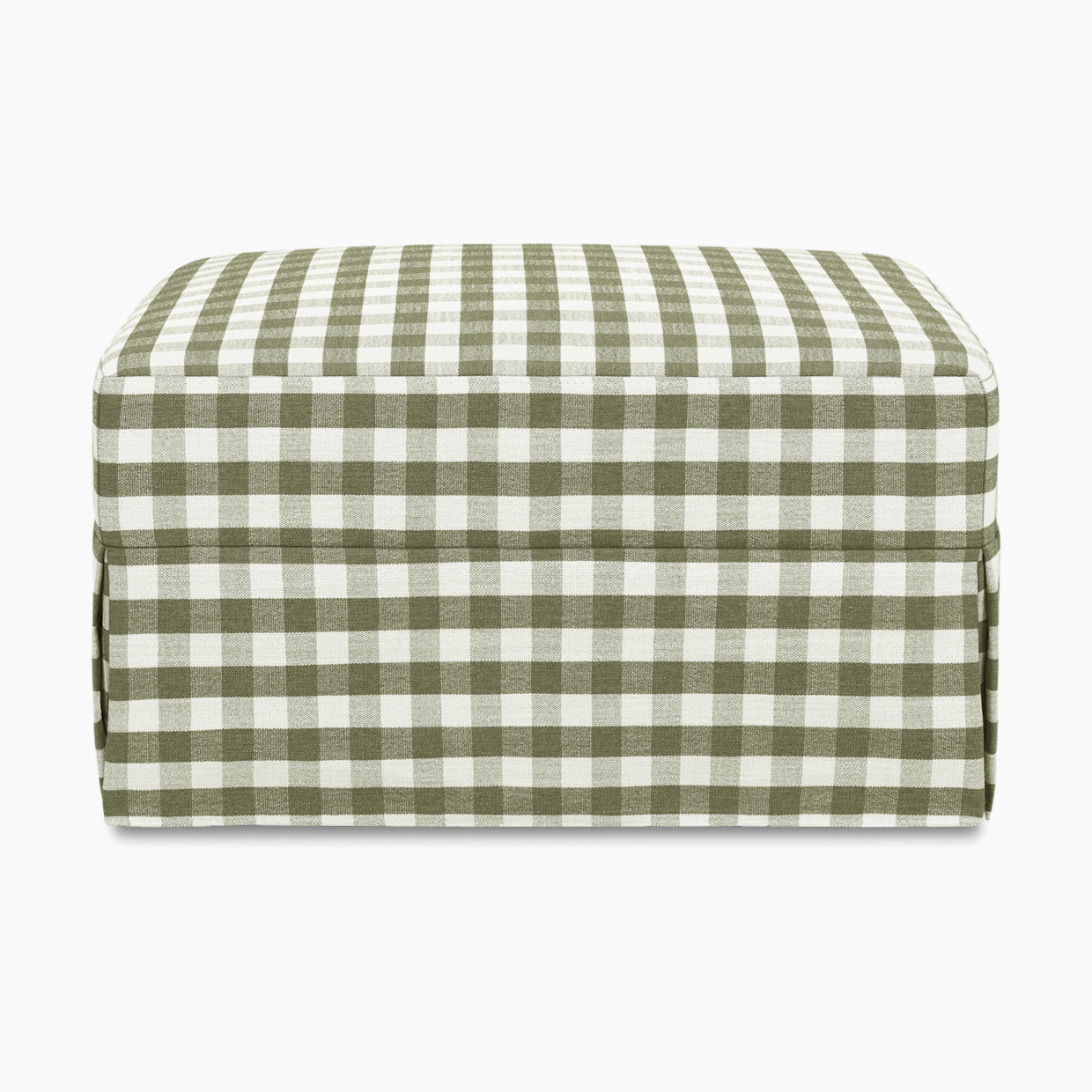 Namesake Crawford Gliding Ottoman - Moss Green Gingham.