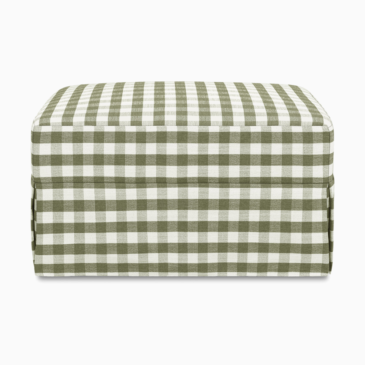 Namesake Crawford Gliding Ottoman - Moss Green Gingham.