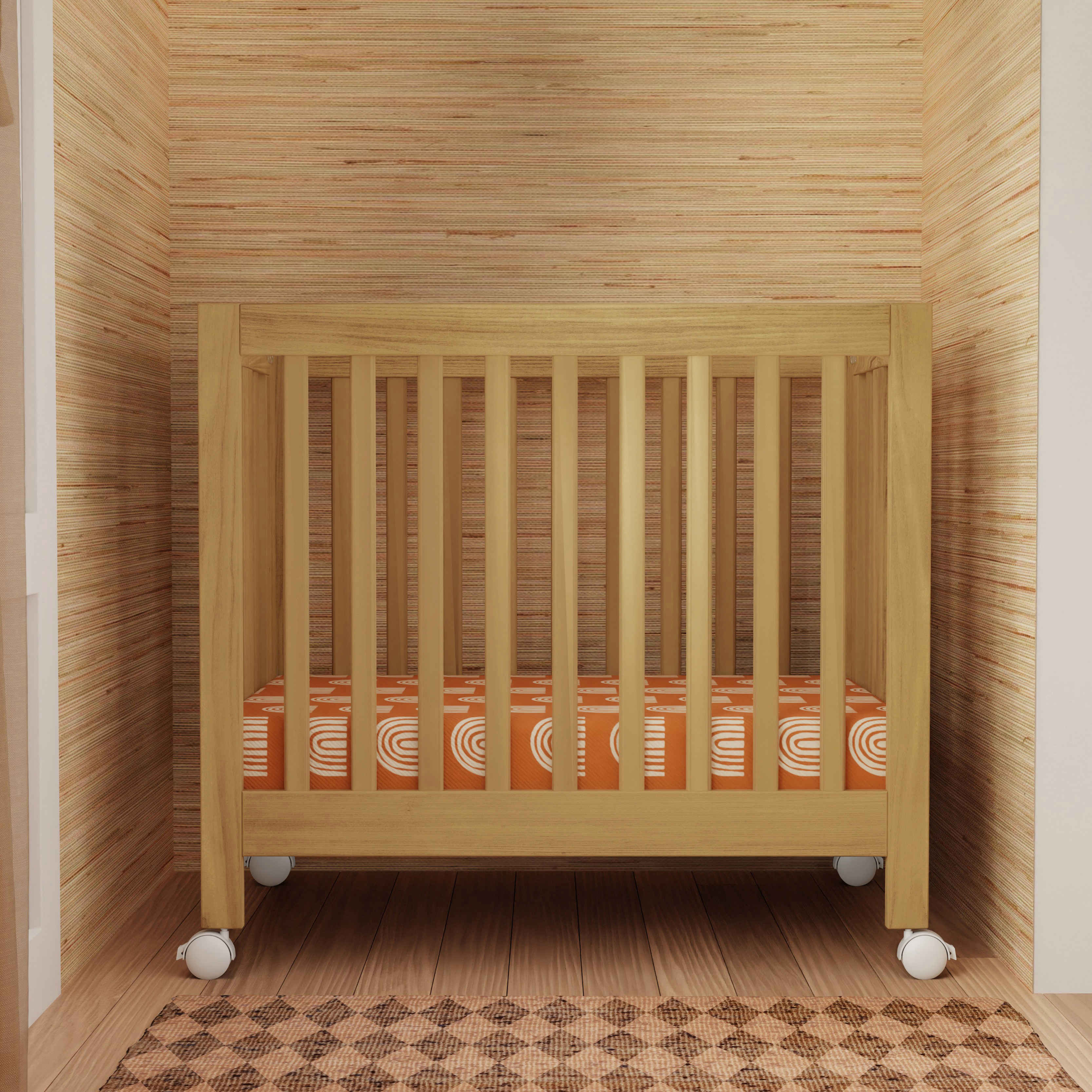 babyletto Origami Mini Crib - Honey.