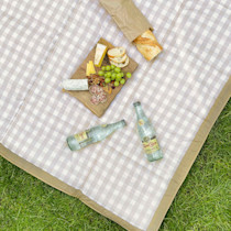 Little Unicorn Outdoor Blanket - Beige Buffalo Check, 5 X 7 Ft