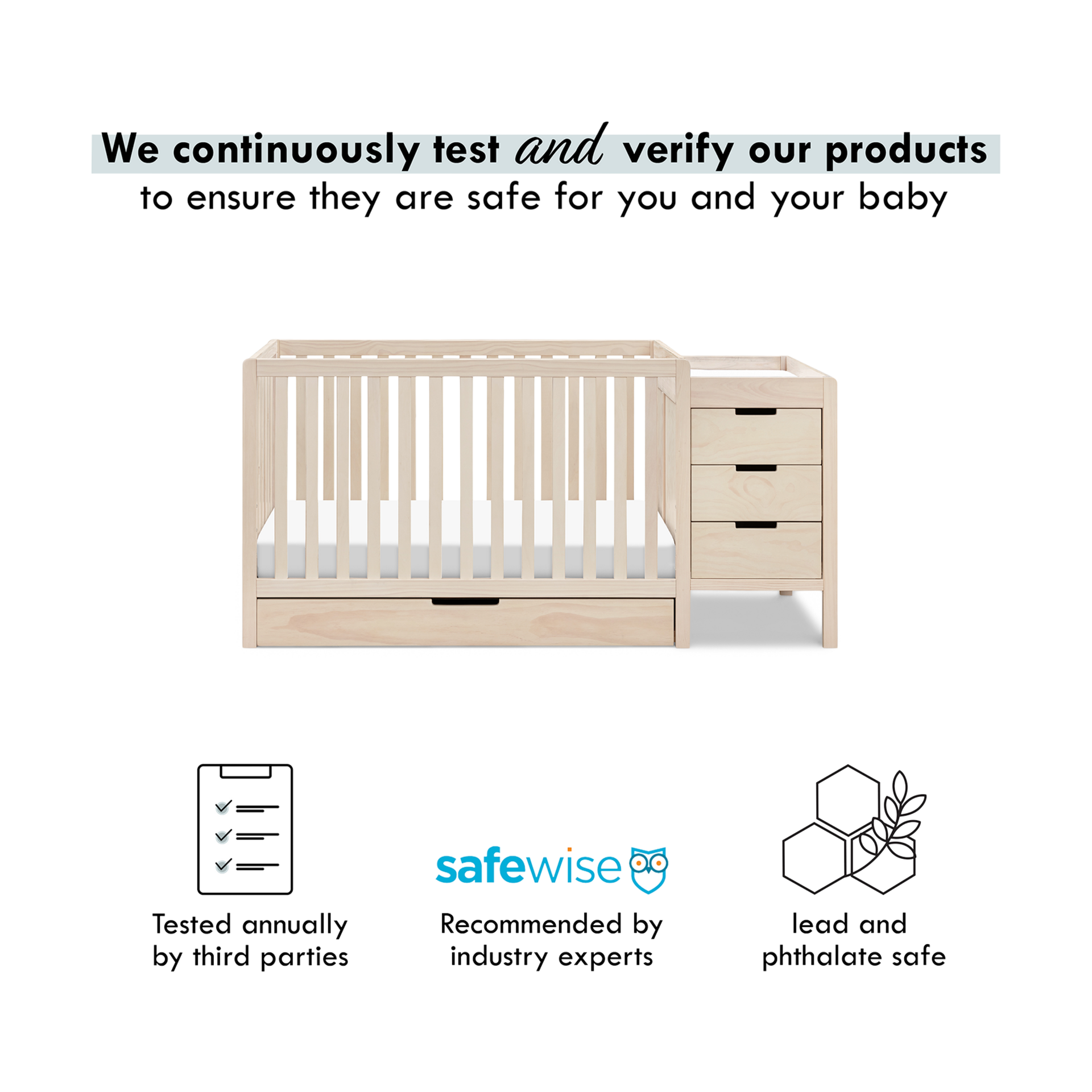Carter's by daVinci Colby 4in1 Convertible Crib & Changer Combo
