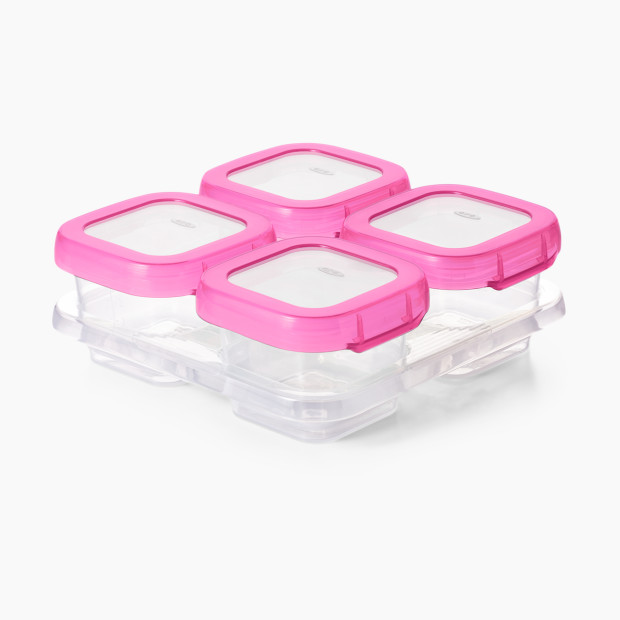 OXO Tot Baby Blocks 4oz Freezer Storage Containers - Pink.