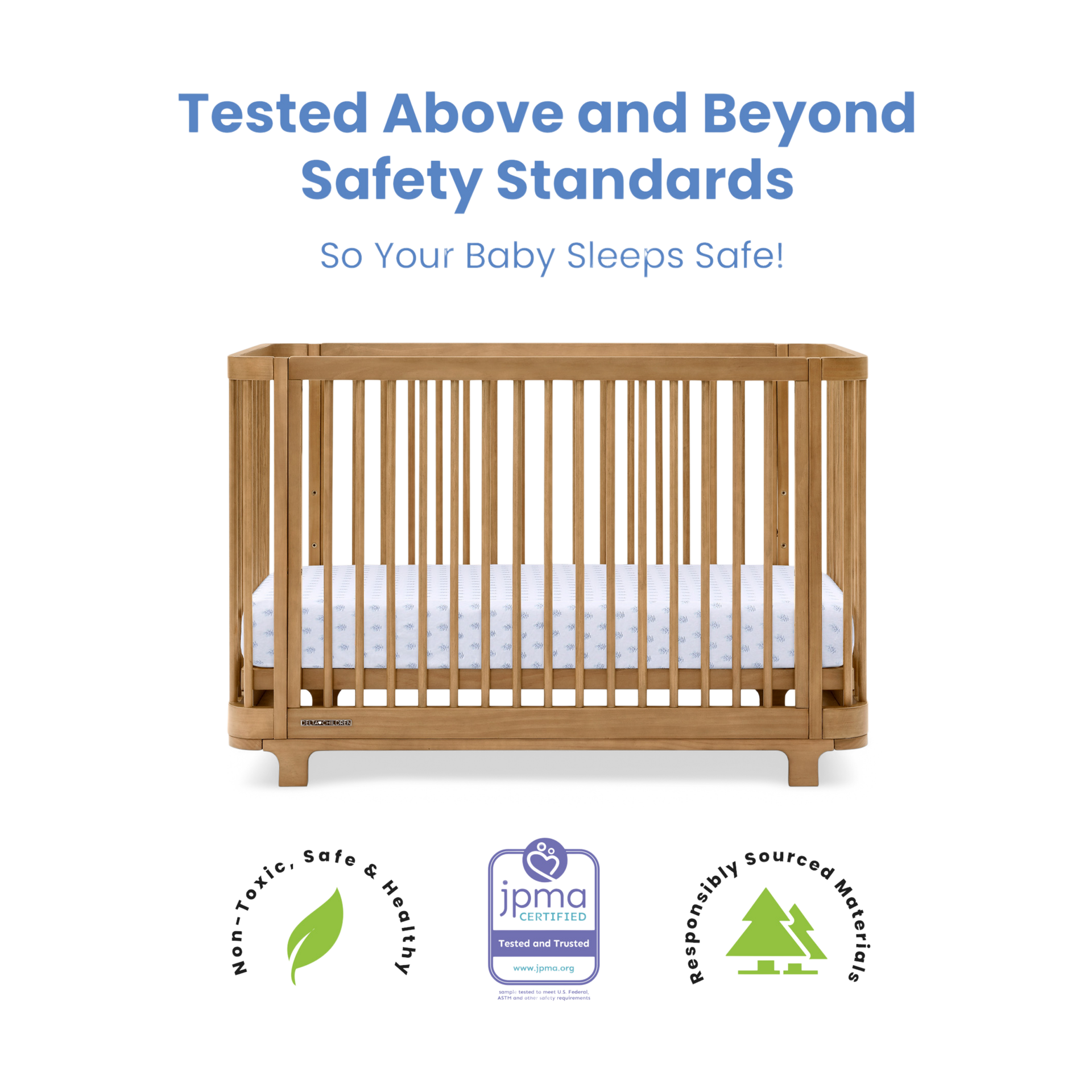 Delta Children Nest 4-in-1 Convertible Crib - Acorn.