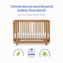Safety standards and logos with crib image