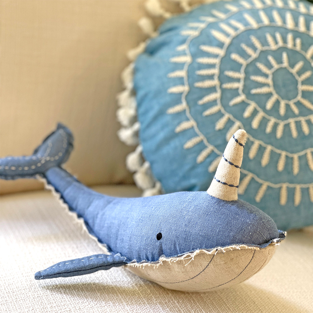 Crane Baby Animal Plush Toy - Caspian Narwhal.