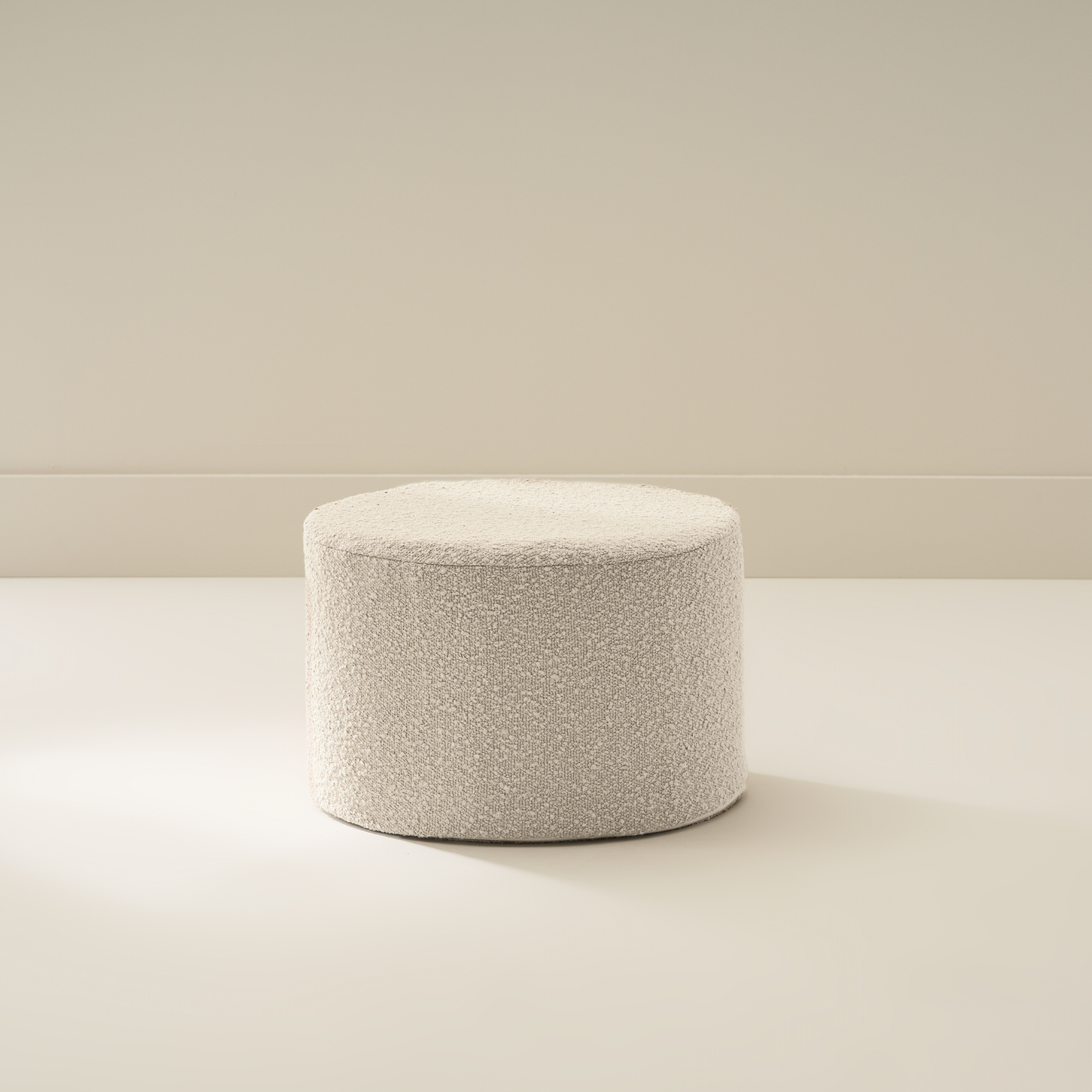 House of Noa Ottoman - Boucle Ivory, Small.