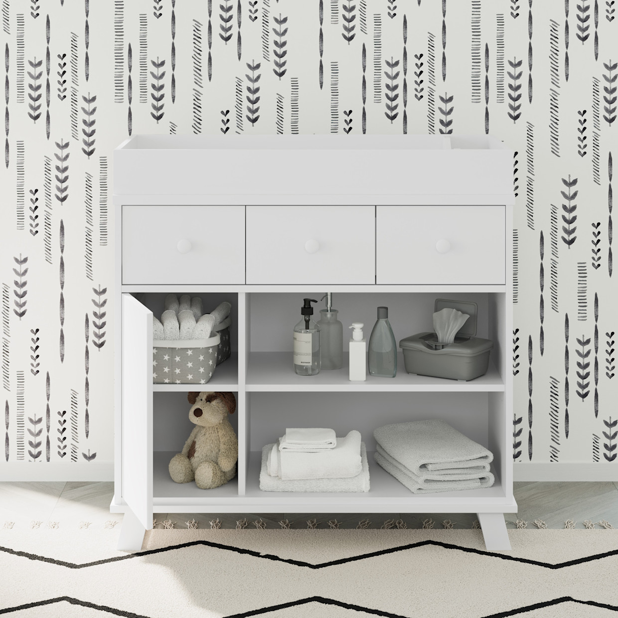 Storkcraft Modern Nursery Changing Table Dresser - White.