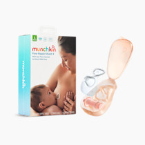 Munchkin® Flow Nipple Shield + with See-Thru Channel to Watch Milk Flow - Nurse Confidently and Meet Your Breastfeeding Goals - 24mm