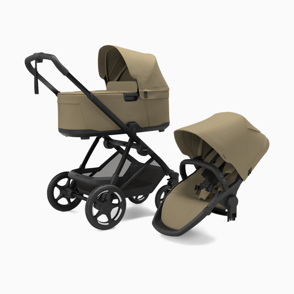 Thule Charm Stroller + Bassinet - Faded Khaki.