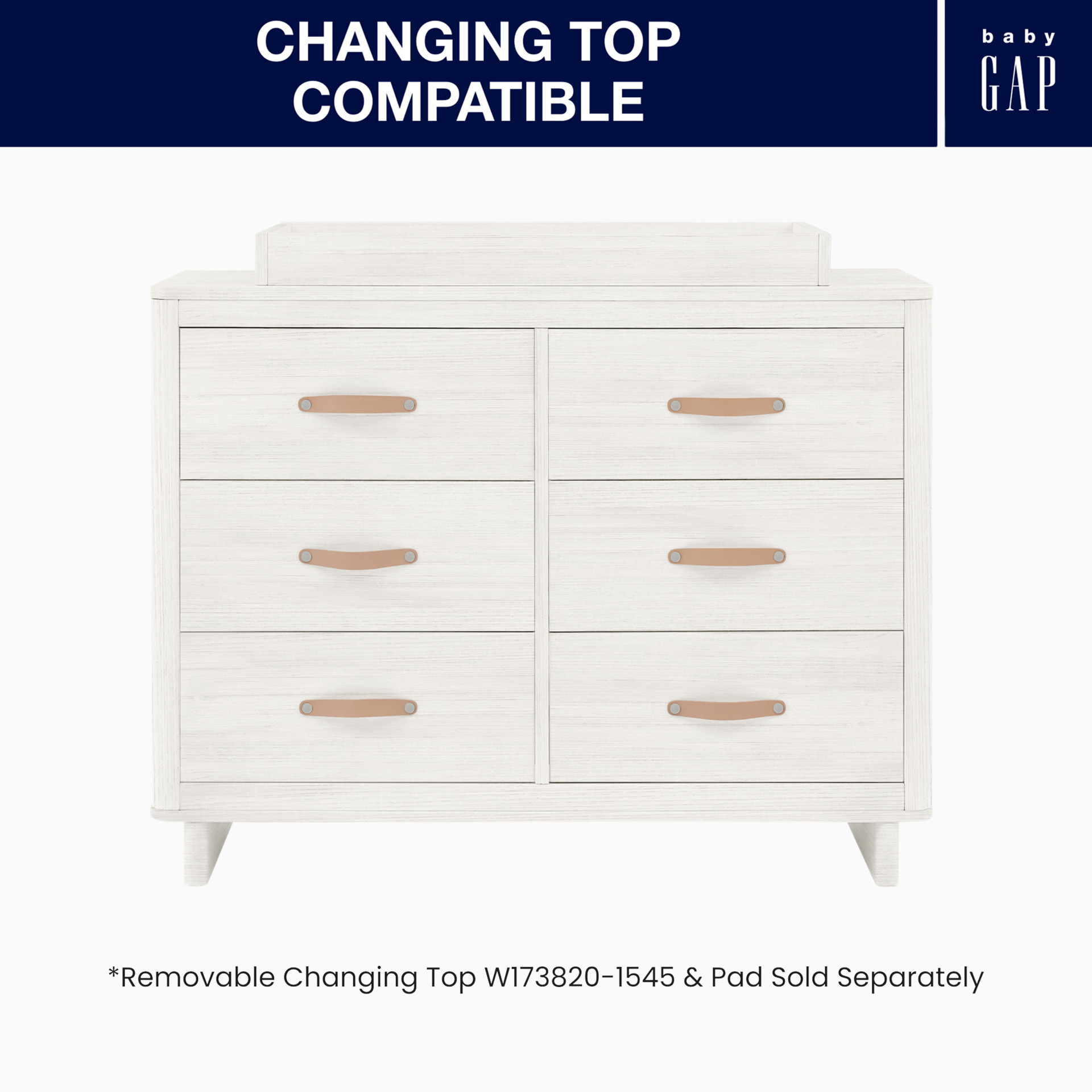 White dresser with removable top option.
