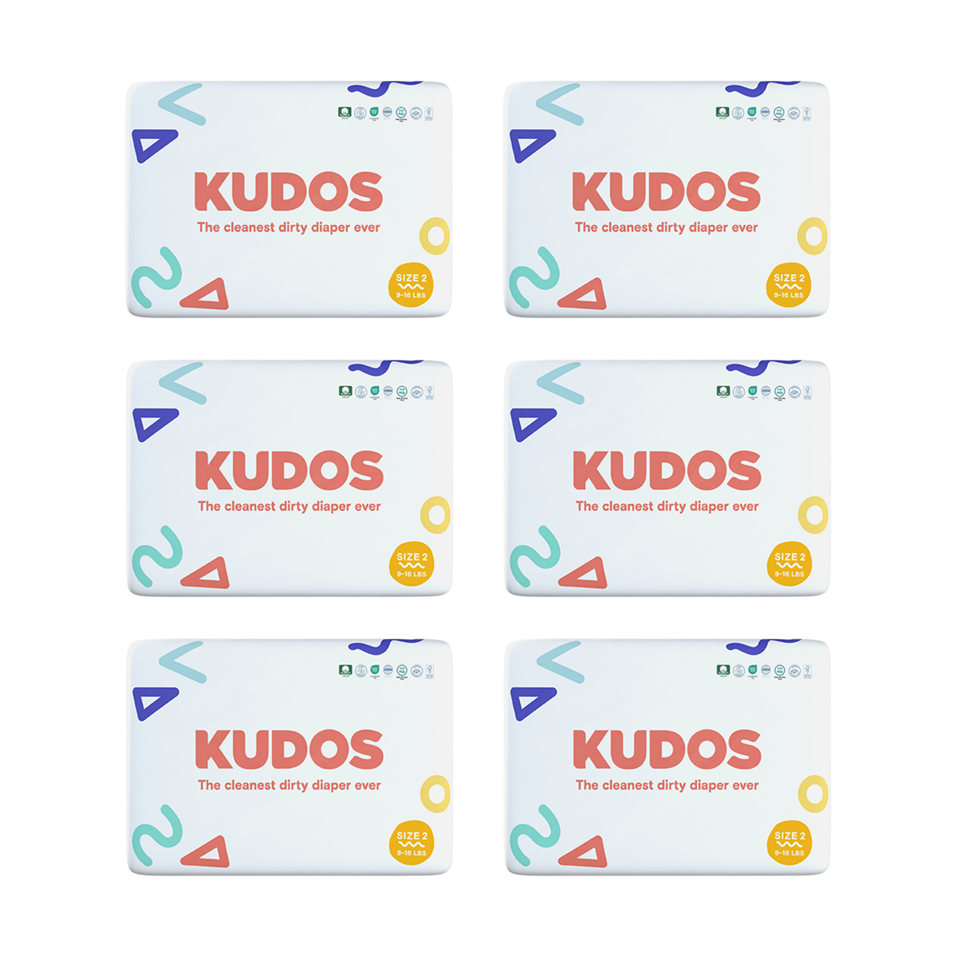 Kudos Diapers, Monthly Supply - Size 2, 192 Count