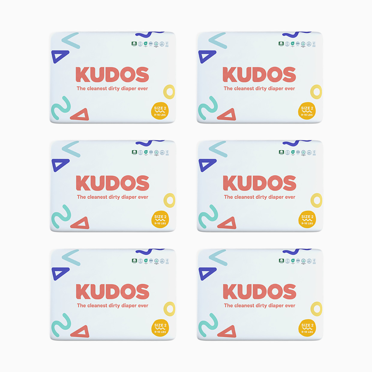 Kudos Diapers, Monthly Supply - Size 2, 192 Count.