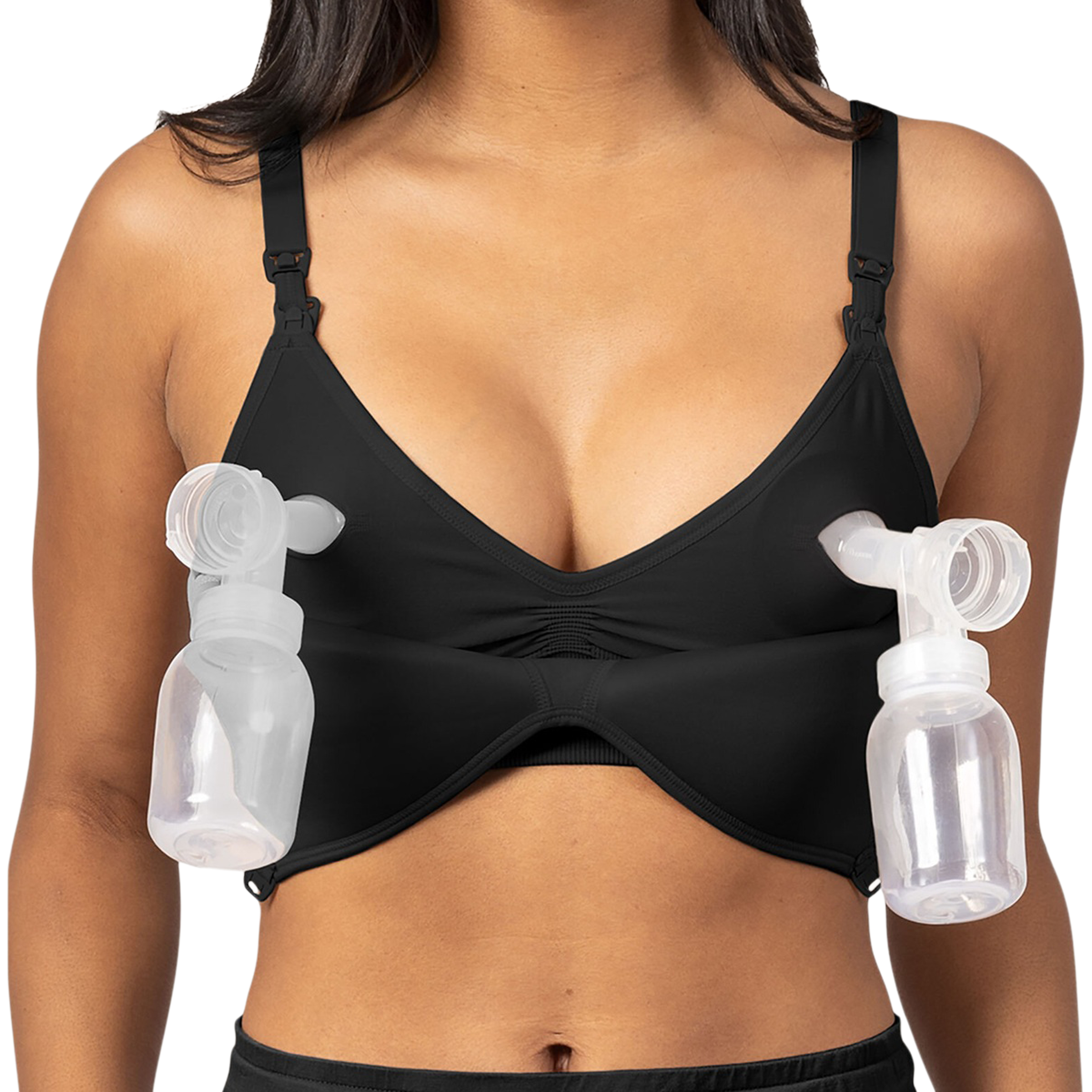 Kindred Bravely Signature Sublime Contour Hands-Free Pumping & Nursing Bra - Black, Medium.