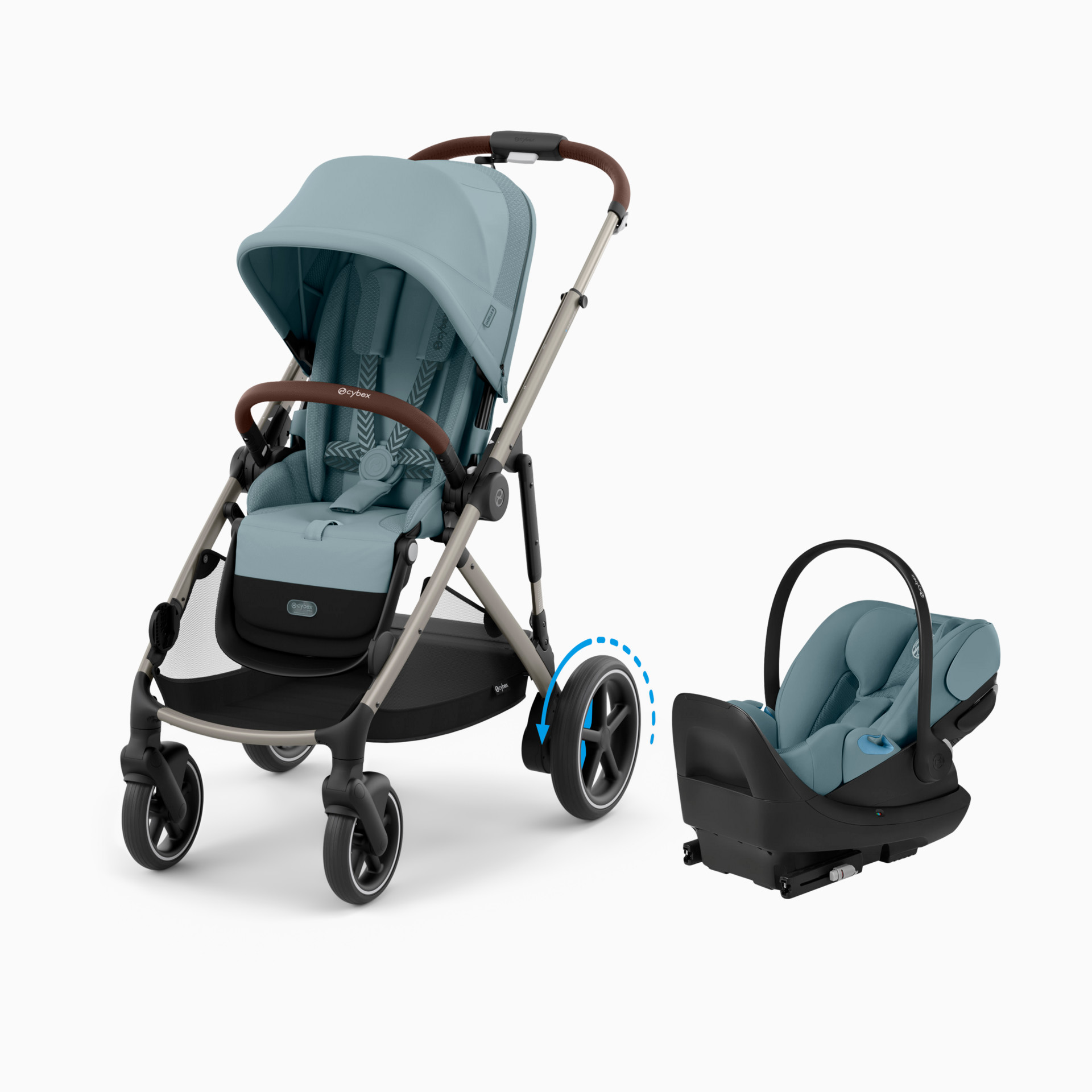 Cybex eGazelle S Stroller + Cloud G Pro Travel System - Silver Frame/Moon  Black | Babylist Shop