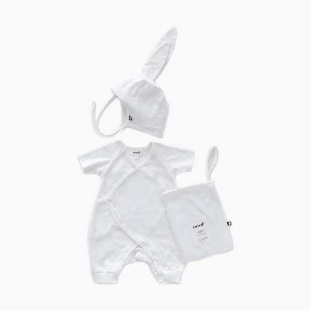Oeuf Baby Bunny Set - White, 0-3 Months.